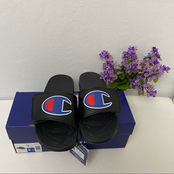 Champion Slide Sandals,Black Unisex,NWT - Picture 2 of 6